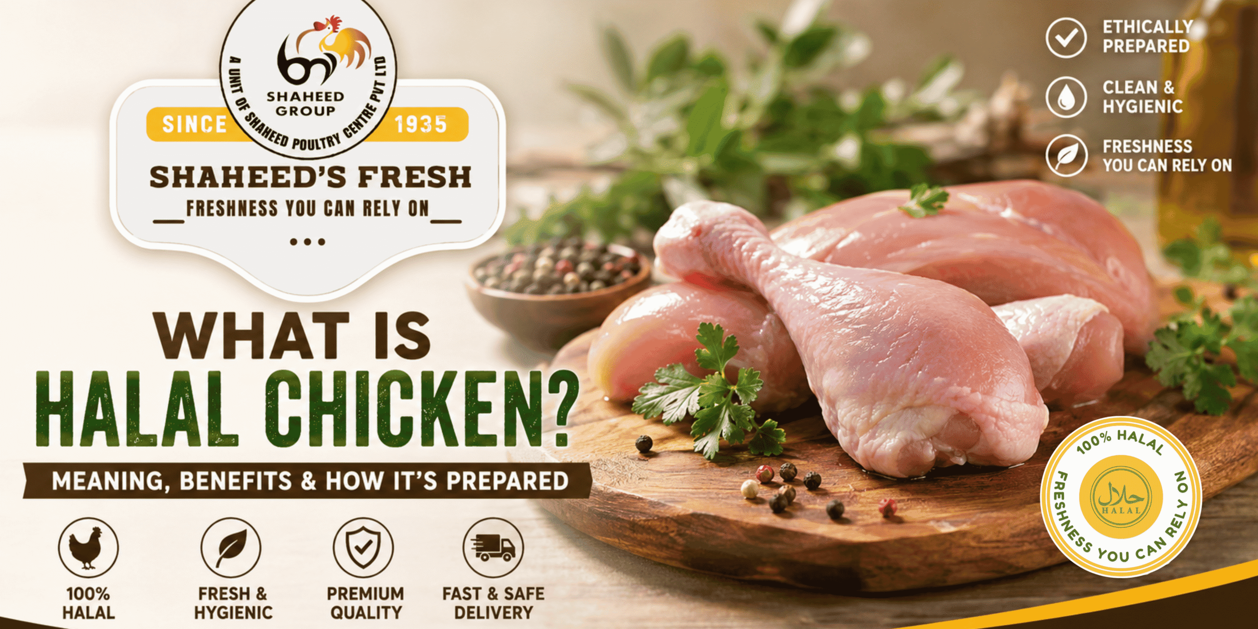 Read more about the article What Is Halal Chicken? Meaning, Benefits & How It’s Prepared?